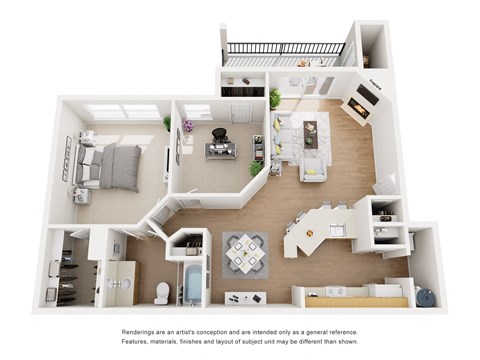 Monterrey Floor Plan 2 Bed, 1 Bath, 910 Sq. Ft.